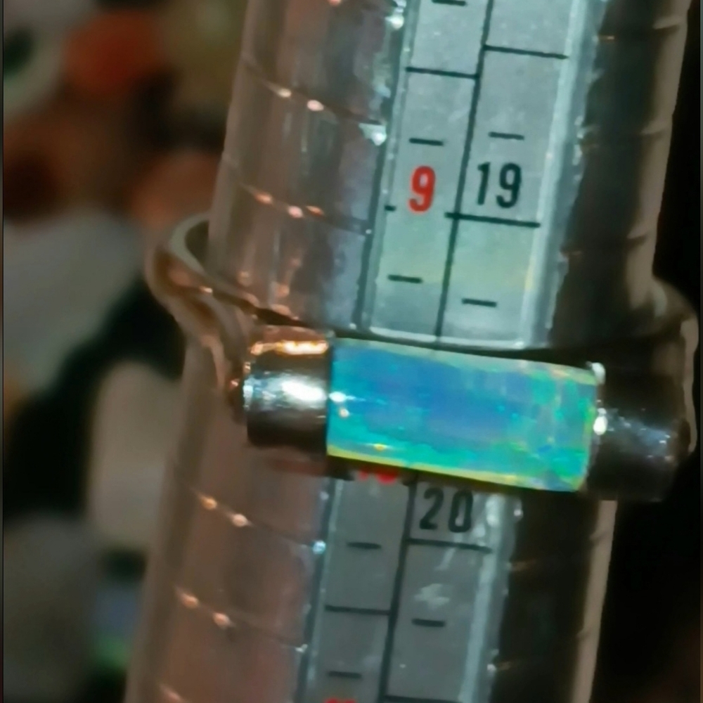 Opal Ring Opalized Belemnite Sterling Silver Colo… - image 13